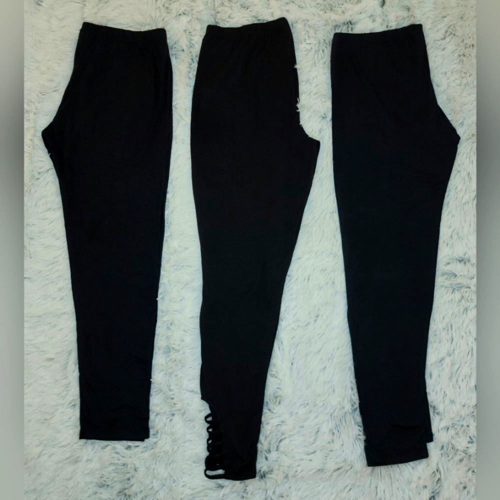 LOT OF 3 SIZE 2X BOBBIE BROOKS LEGGINGS BLACK